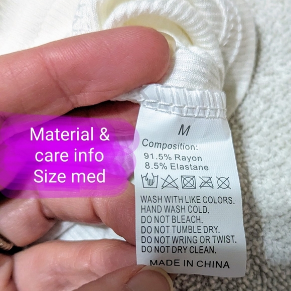 BNWOT size med shelf bra style tank top, white colour - Picture 2 of 12